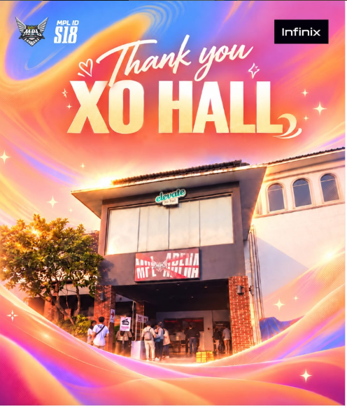 Unggahan resmi Instagram @mpl.id.official bertuliskan "Thank you XO Hall" yang menandai berakhirnya penggunaan gedung XO Hall sebagai venue MPL Indonesia pada Season 18.